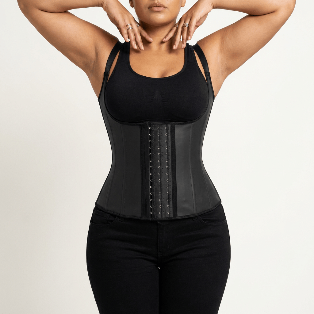 Luna Rune Strapped Boned Lace-Up Corset