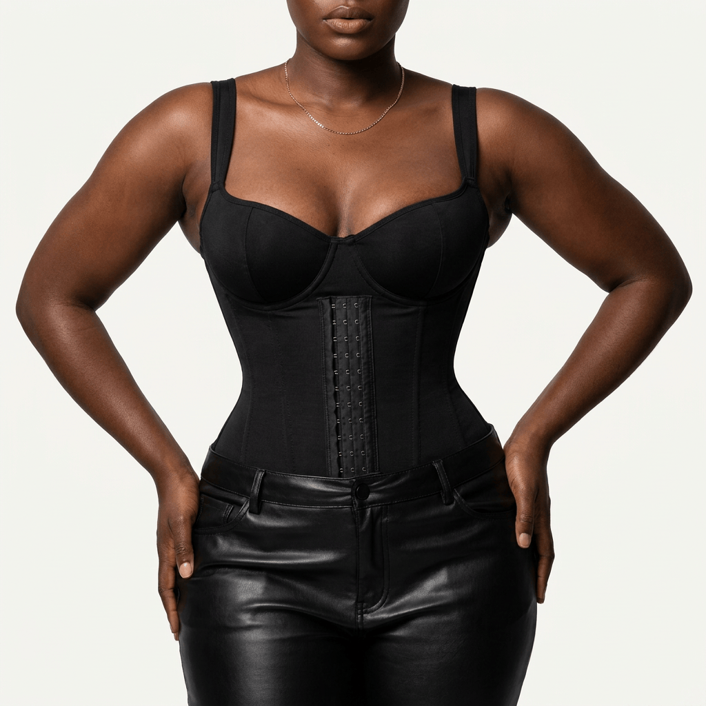 Luna Rune Strapped Boned Lace-Up Corset