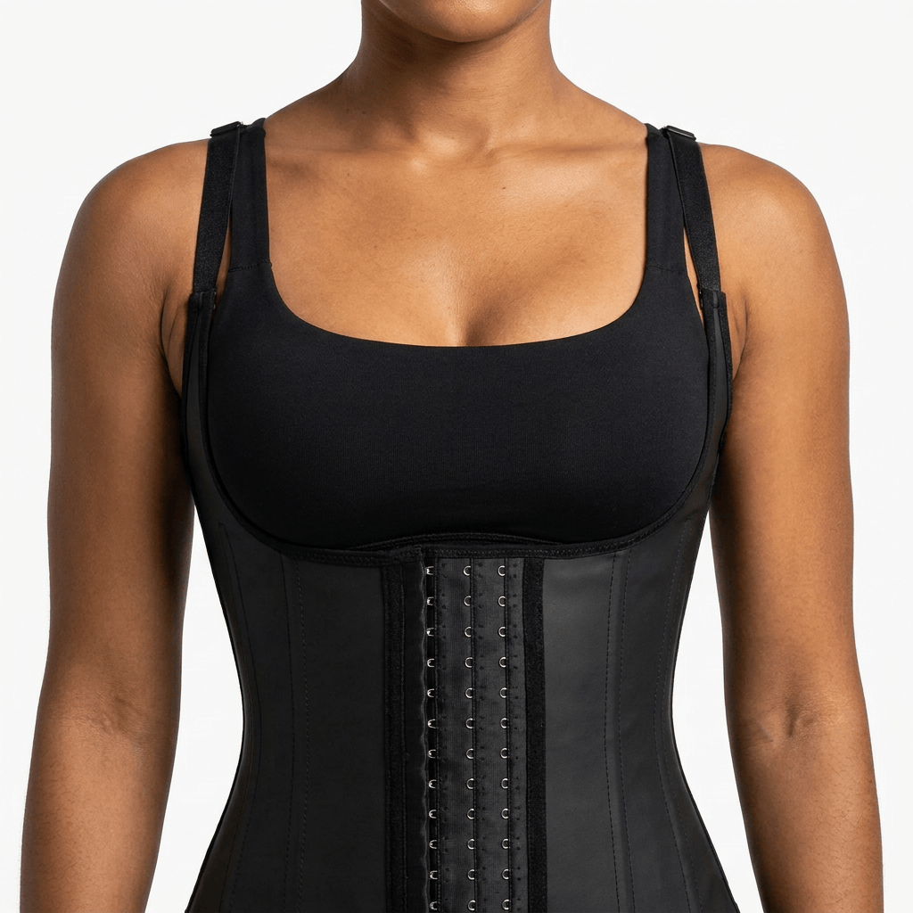 Luna Rune Strapped Boned Lace-Up Corset
