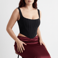 Luna Rune Strapped Boned Square-Neck Corset
