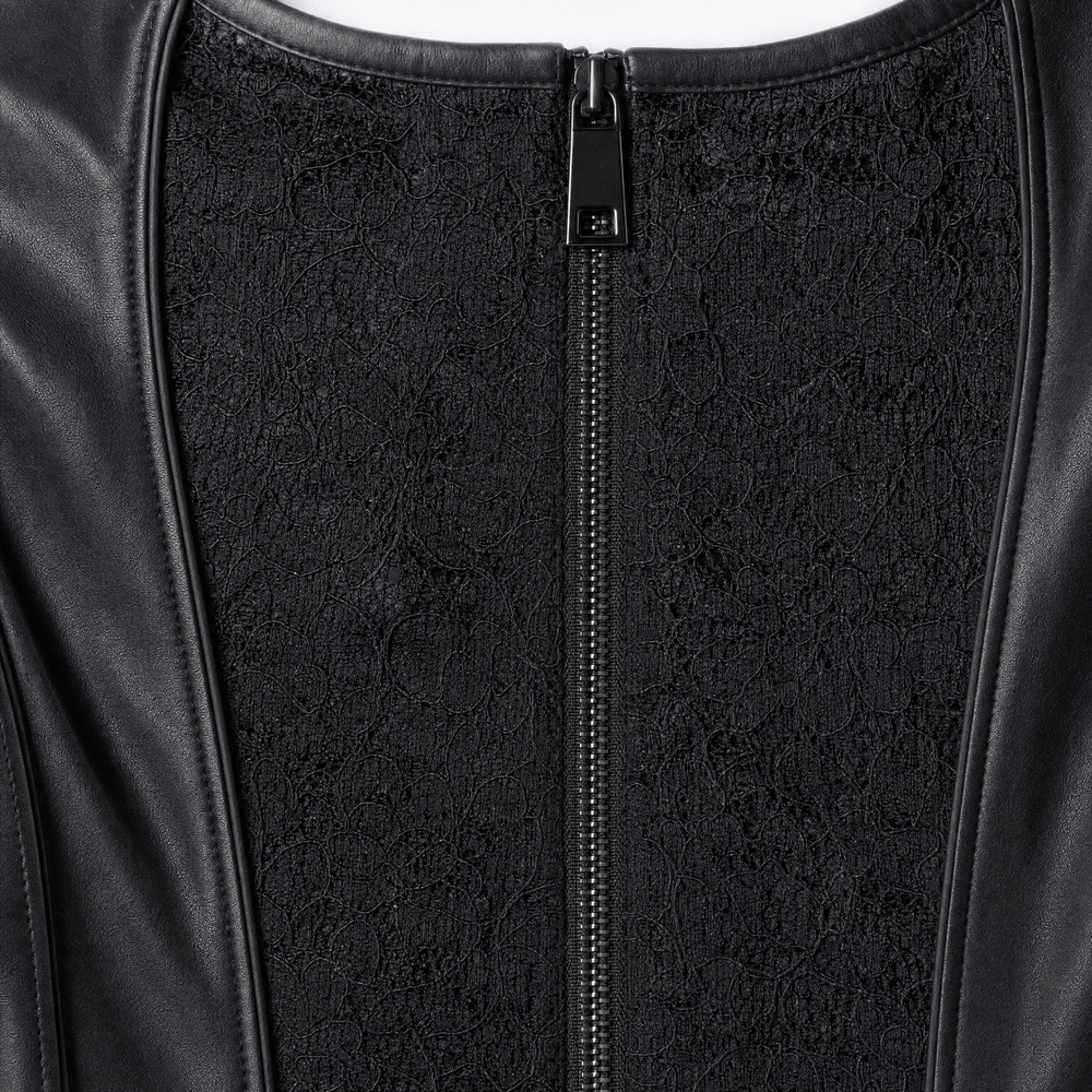 Luna Rune Strapped Zip-Up Lace Corset