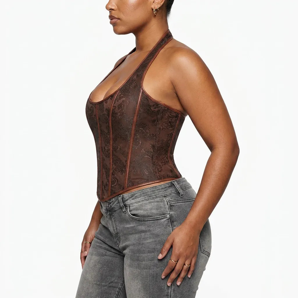 Luna Rune Strappy Backless Lace-Up Corset