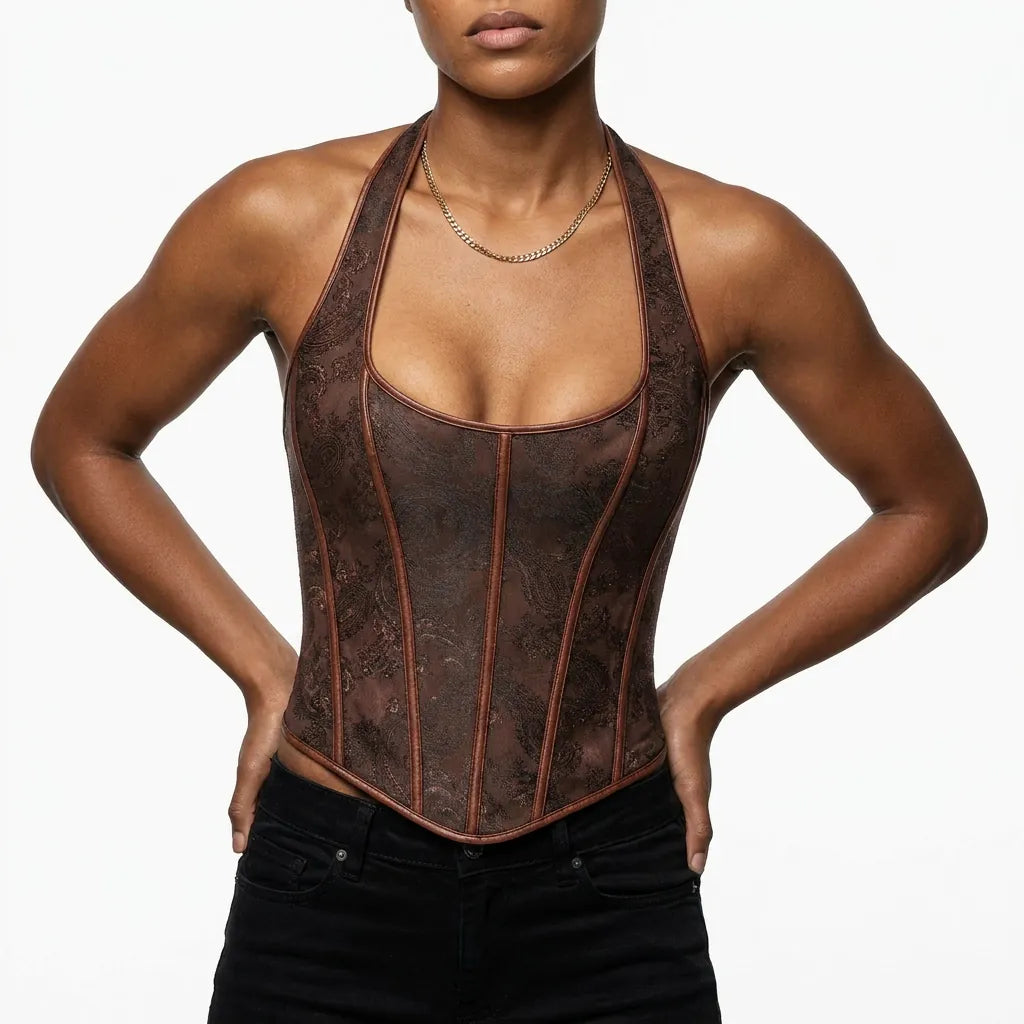 Luna Rune Strappy Backless Lace-Up Corset