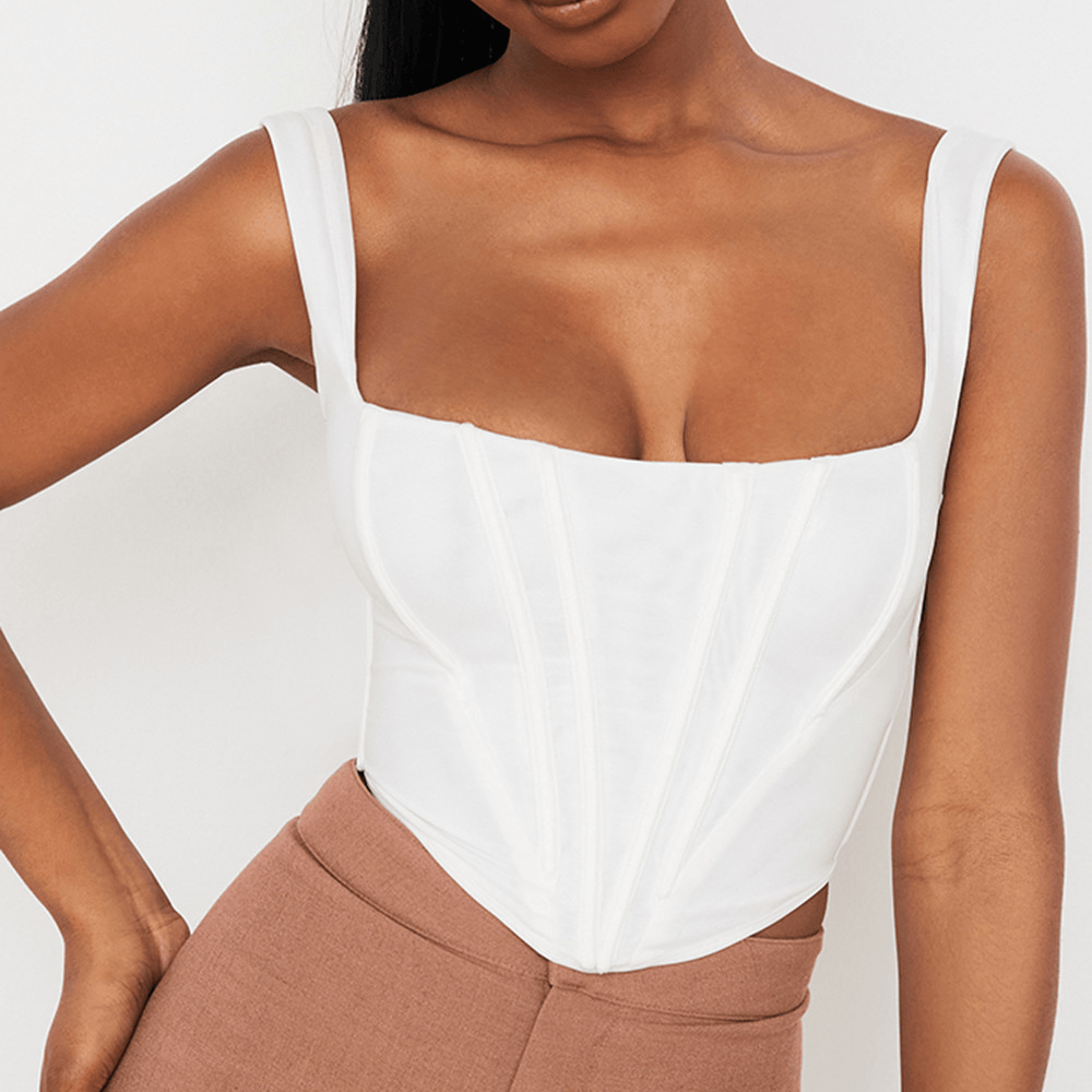 Luna Rune Strappy Boned Square-Neck Corset