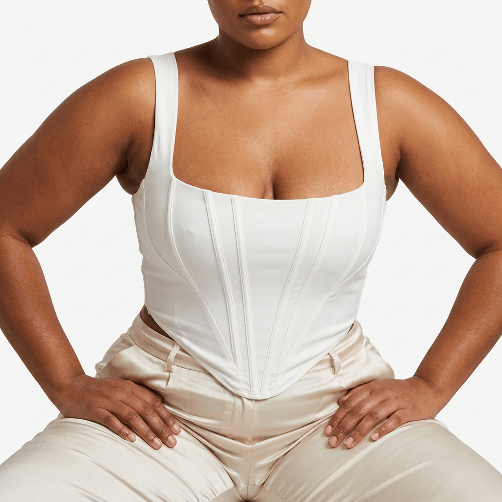 Luna Rune Strappy Boned Square-Neck Corset
