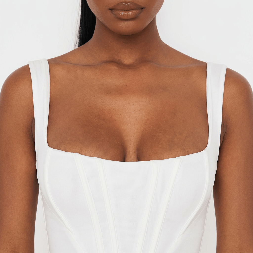 Luna Rune Strappy Boned Square-Neck Corset