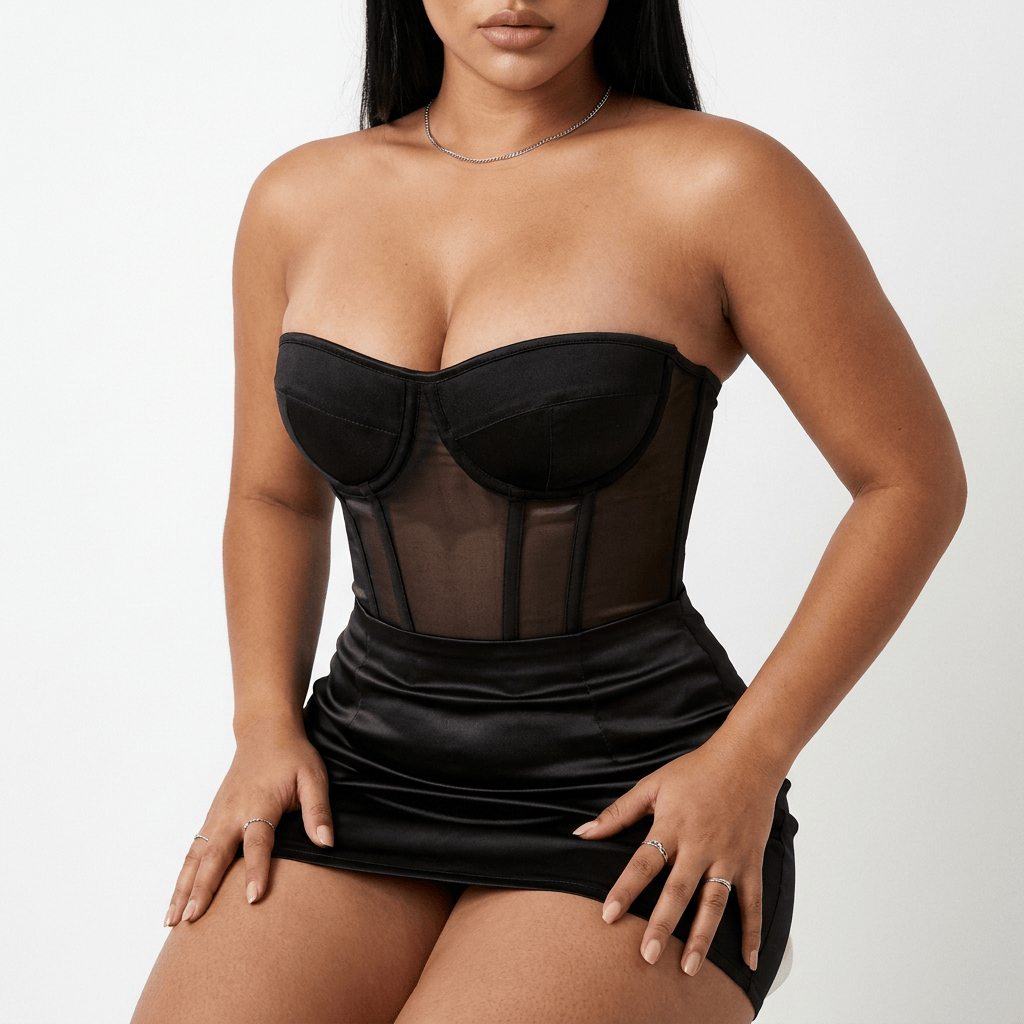 Luna Rune Underwired Strapless Boned Corset