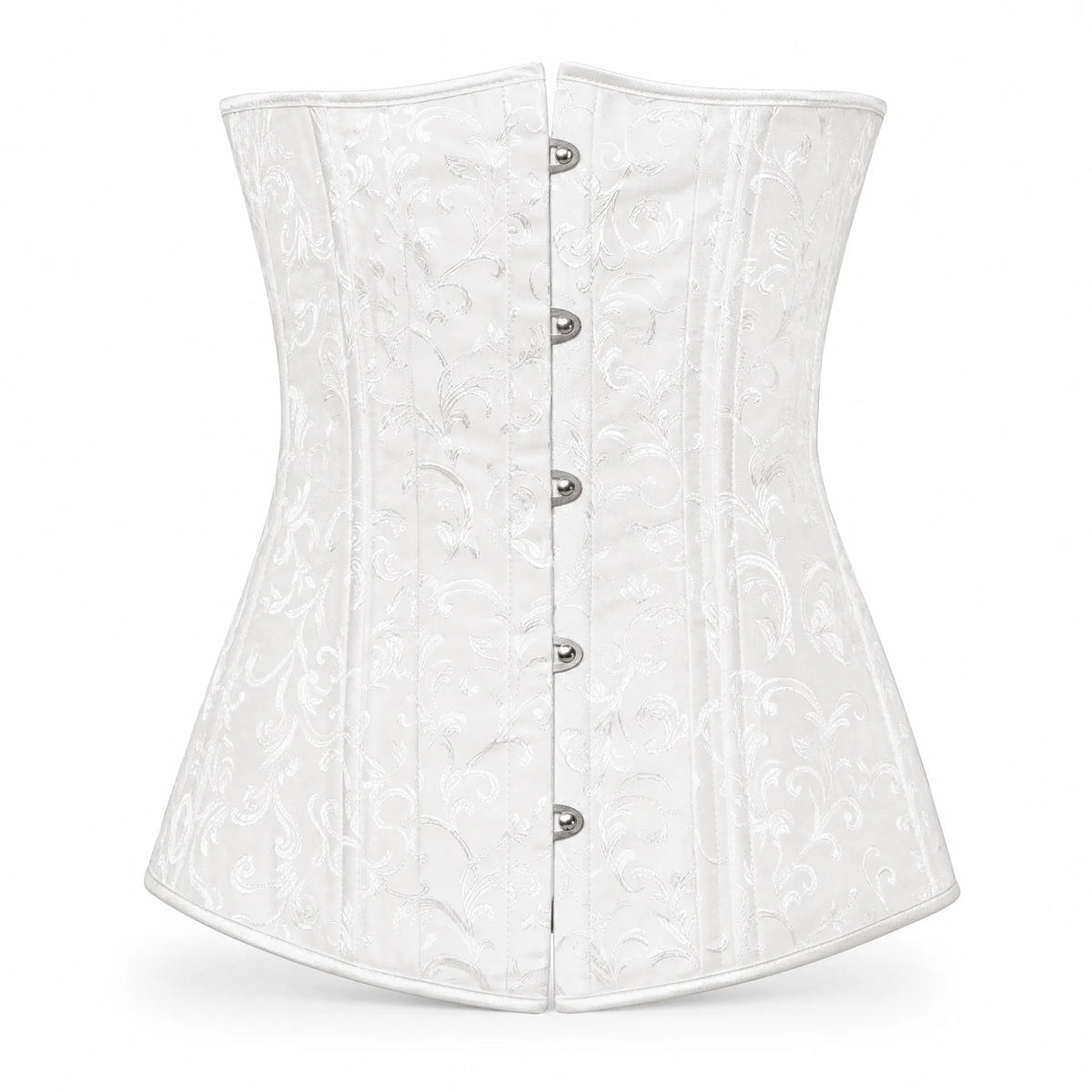 Luna Rune White / S Boned Front-Busk Hook-Eye Corset