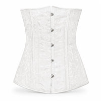 Luna Rune White / S Boned Front-Busk Hook-Eye Corset