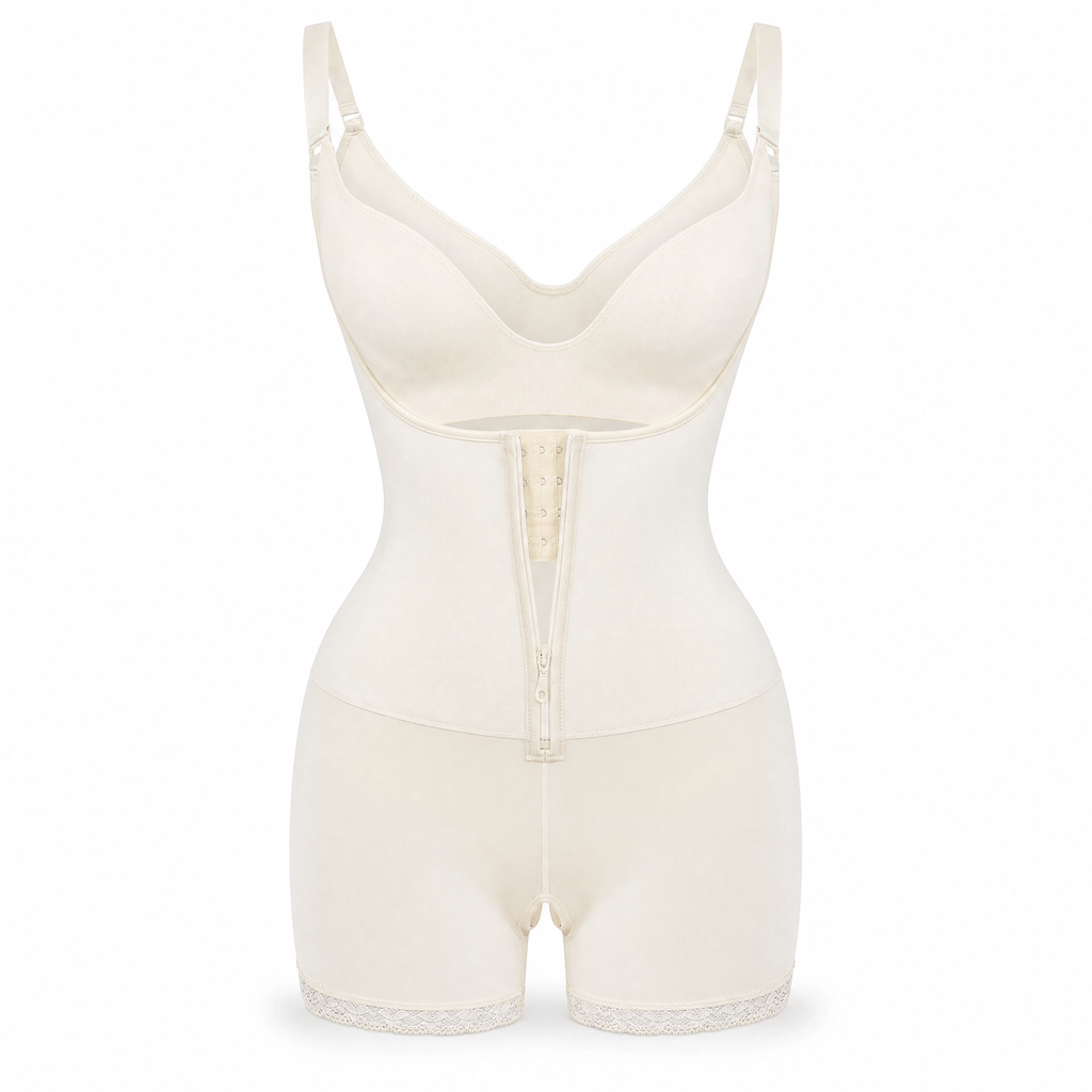 Luna Rune White / S Hook-Eye High-Compression Bodysuit