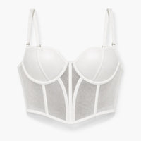 Luna Rune White / S Structured Panel Lace-Up Corset