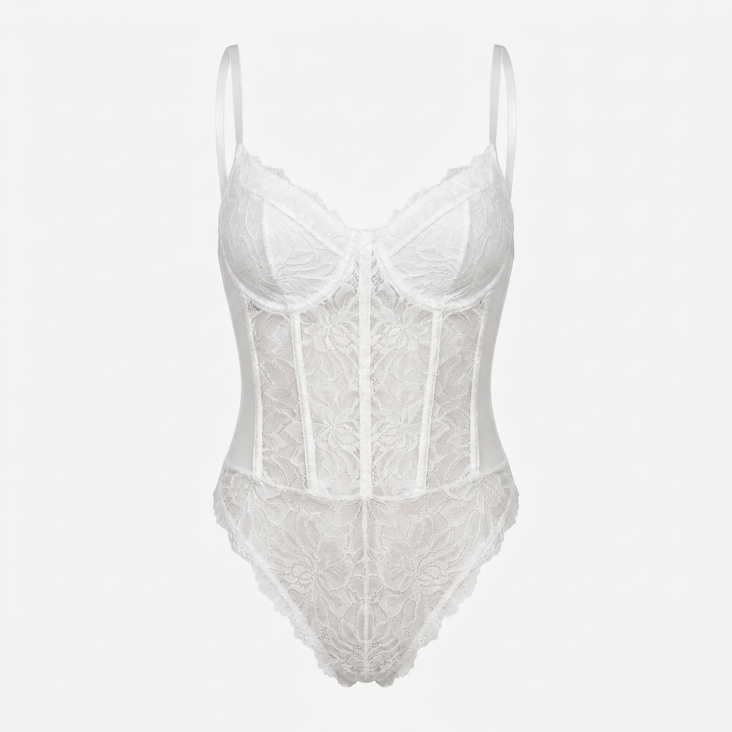 Luna Rune White / XS Hourglass-Shaping Lace Bodysuit