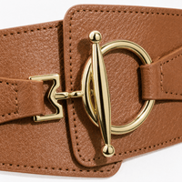 Luna Rune Wide Buckle-Waist Corset Belt