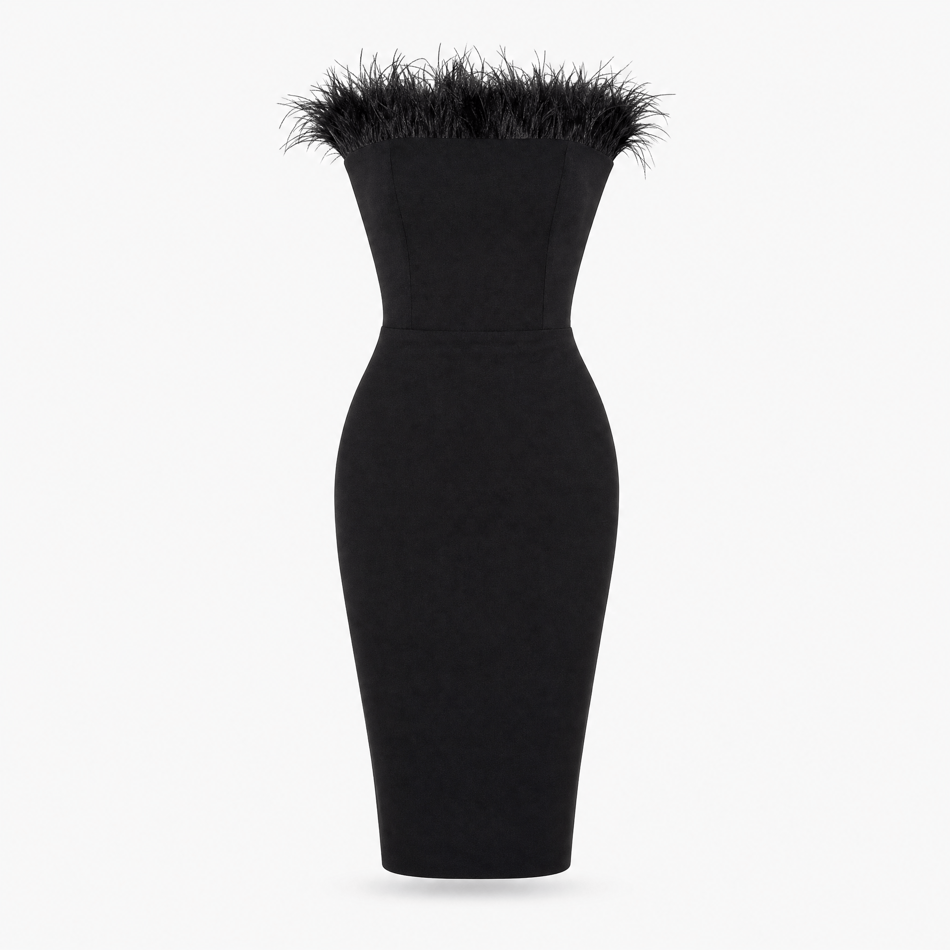 Luna Rune XS Feather-Trim Strapless Mini Corset Dress