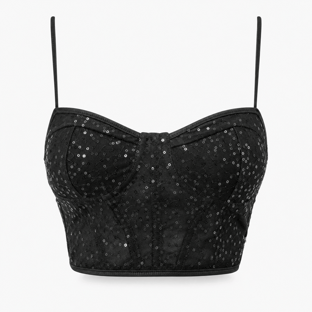 Luna Rune XS Sequined Underwired Strappy Corset