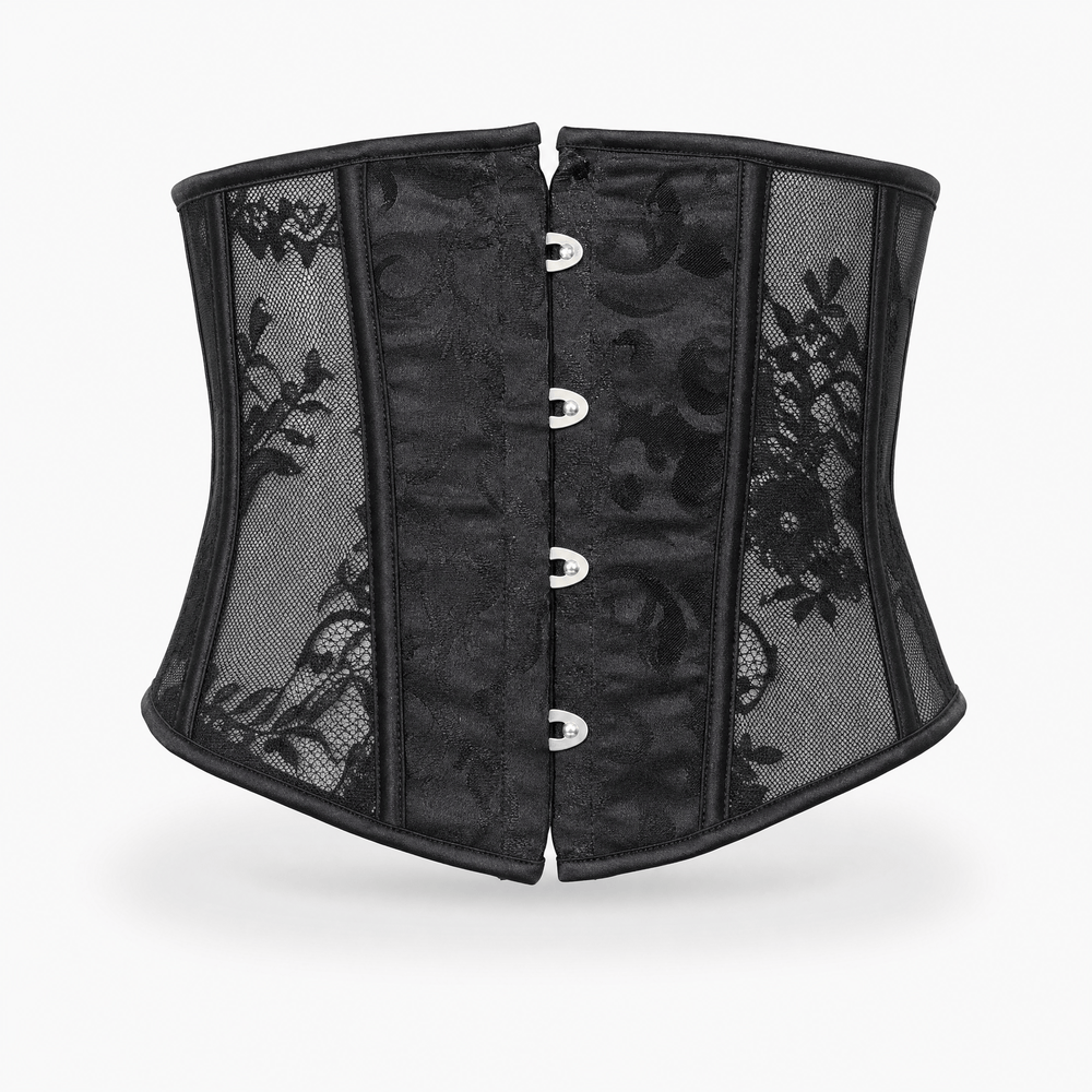 Luna Rune XS Short Boned Hook-Eye Lace Corset