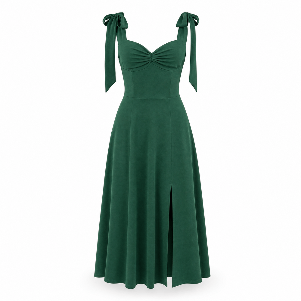 Luna Rune XS Square-Neck Boned Midi Corset Dress