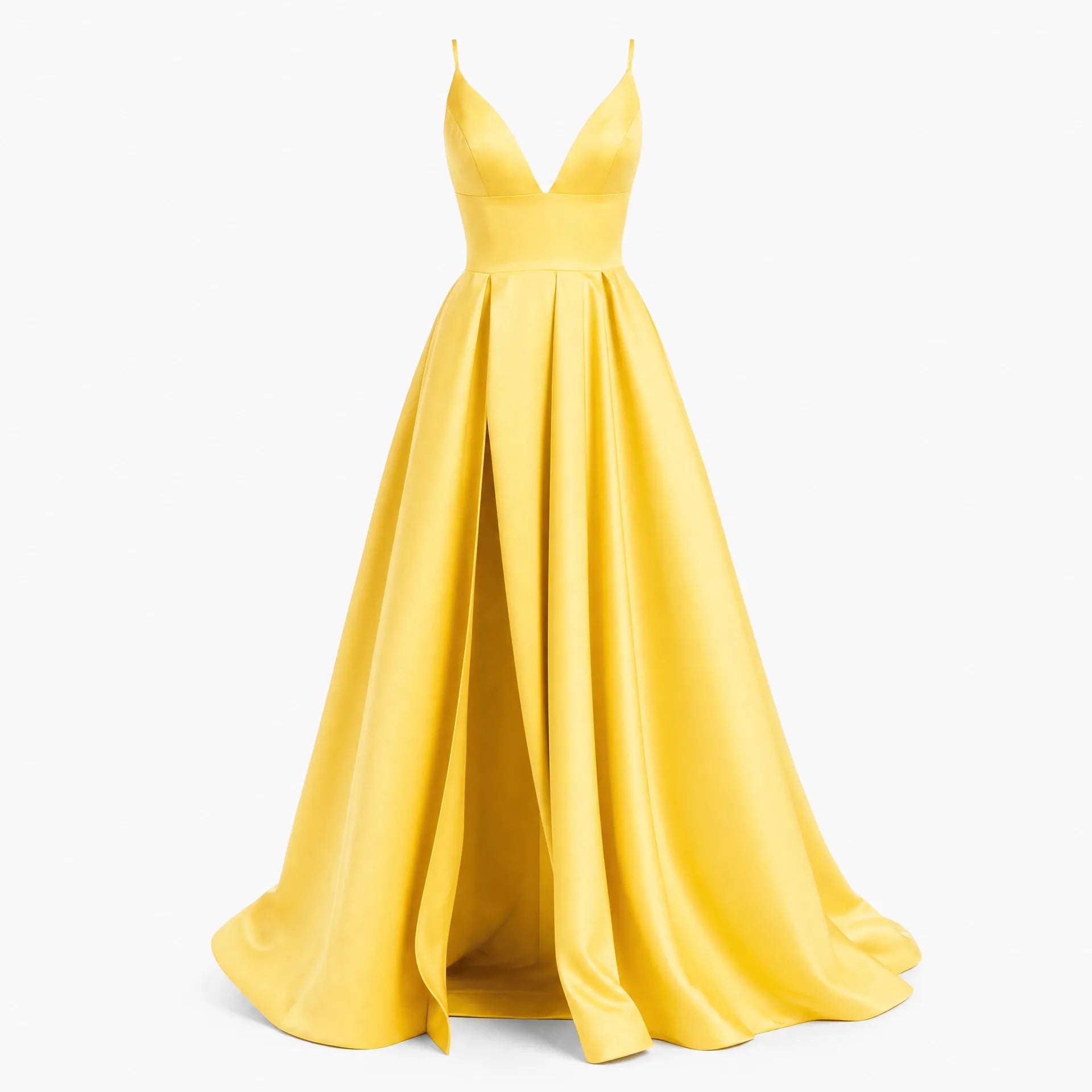 Luna Rune Yellow / 32 Boned Ruched Wedding Corset Dress