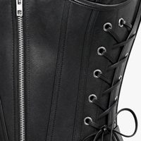 Luna Rune Zip-Front Pleated Corset Dress