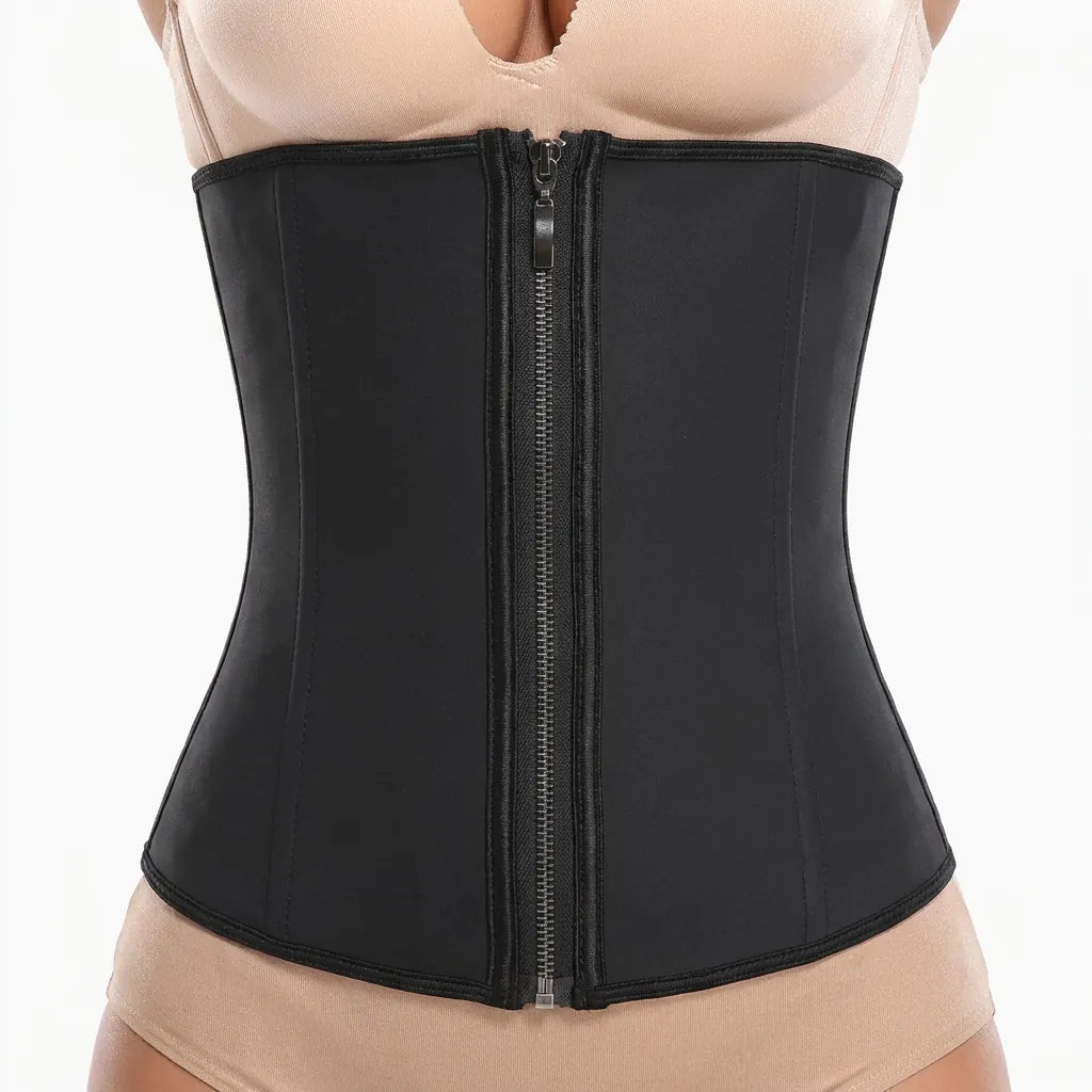 Luna Rune Zip-Up Boned Wasp-Waist Trainer