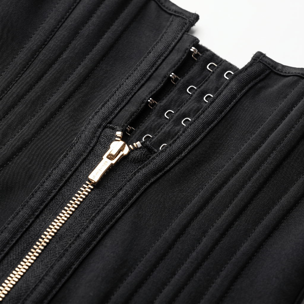 Luna Rune Zip-Up Hook-Eye Boned Corset