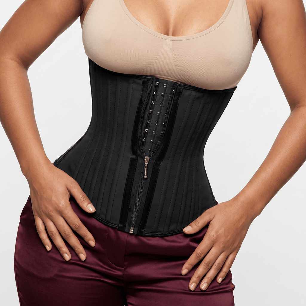 Luna Rune Zip-Up Hook-Eye Boned Corset