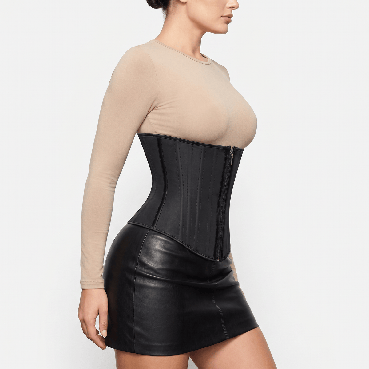 Luna Rune Zip-Up Hook-Eye Boned Corset