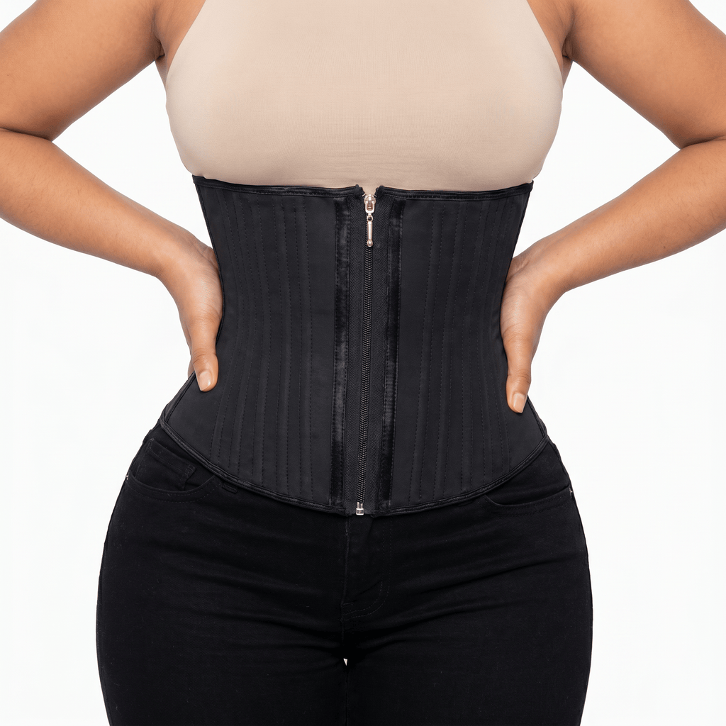 Luna Rune Zip-Up Hook-Eye Boned Corset