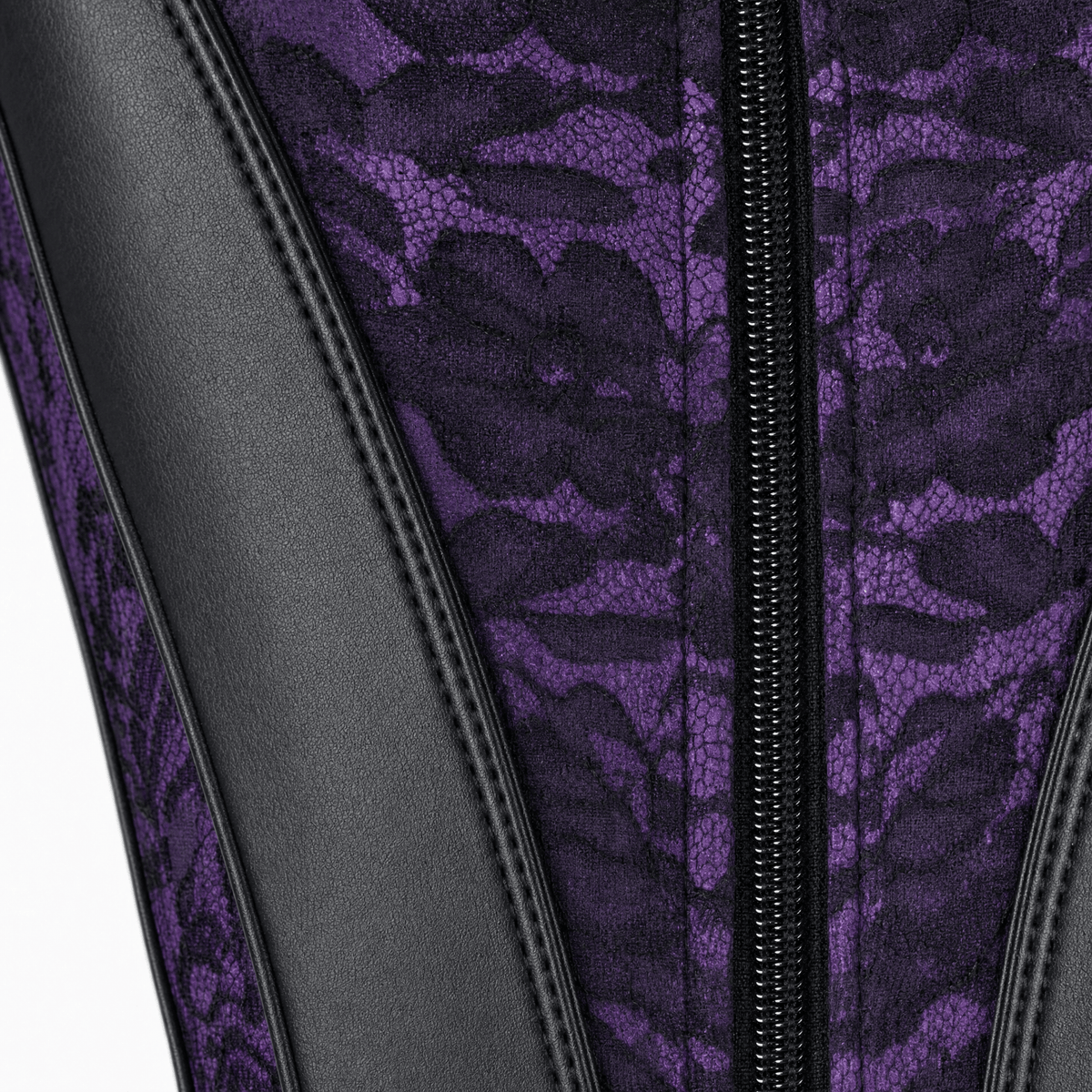 Luna Rune Zipped-Front Strapped Boned Corset