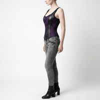 Luna Rune Zipped-Front Strapped Boned Corset